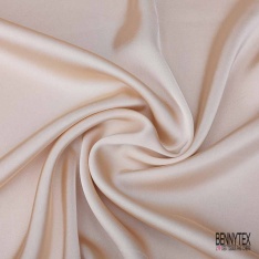 Coupon 3m satin polyester touché soie uni prune petite laize