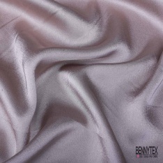 Coupon 3m satin polyester touché soie fin uni encens