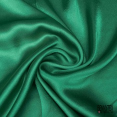 Coupon 3m satin polyester touché soie fin uni vert Brésil