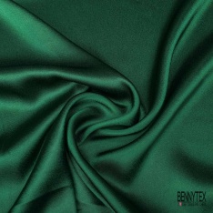 Coupon 3m satin polyester touché soie fin uni vert gazon
