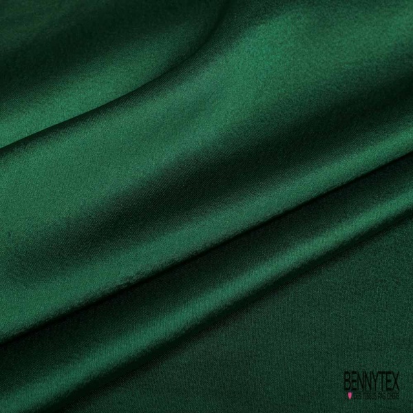 Coupon 3m satin polyester touché soie fin uni vert gazon