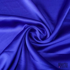 Coupon 3m satin polyester touché soie fin uni marine