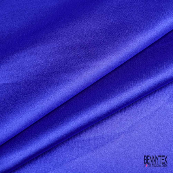 Coupon 3m satin polyester touché soie fin uni marine