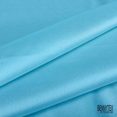 Coupon 3m satin polyester touché soie fin uni bleu roi