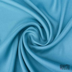 Coupon 3m satin polyester touché soie fin uni bleu roi