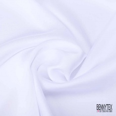 Coupon 3m satin polyester touché soie fin uni bleu canard