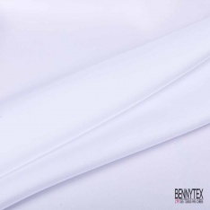 Coupon 3m satin polyester touché soie fin uni bleu canard