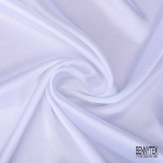 Coupon 3m satin polyester touché soie fin uni blanc optique