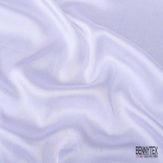 Coupon 3m satin polyester touché soie fin uni blanc optique