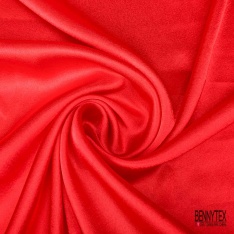 Coupon 3m satin polyester touché soie fin uni blanc cassé