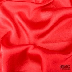 Coupon 3m satin polyester touché soie fin uni blanc cassé