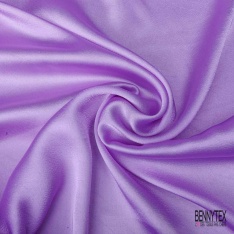 Coupon 3m satin polyester touché soie fin uni pointe de lilas