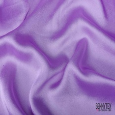 Coupon 3m satin polyester touché soie fin uni pointe de lilas