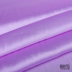 Coupon 3m satin polyester touché soie fin uni pointe de lilas