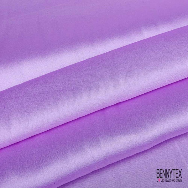 Coupon 3m satin polyester touché soie fin uni pointe de lilas