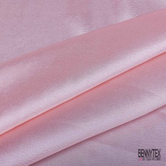 Coupon 3m satin polyester touché soie fin uni brume mauve