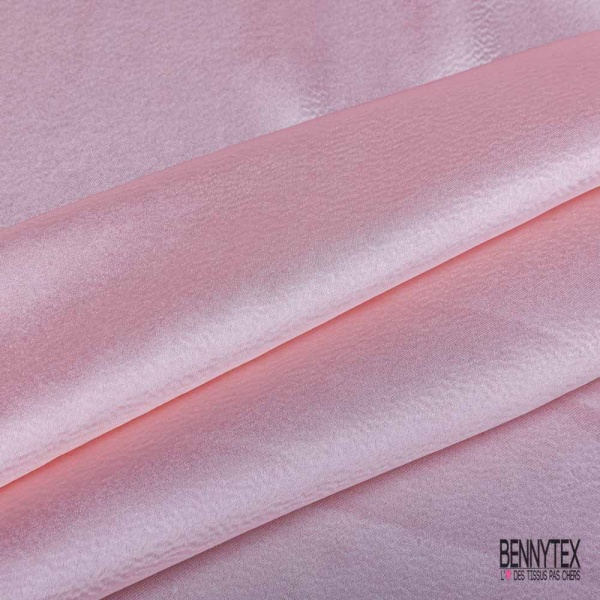 Coupon 3m satin polyester touché soie fin uni brume mauve