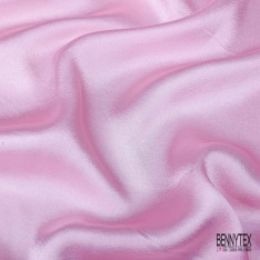 Coupon 3m satin polyester touché soie fin uni rose nude