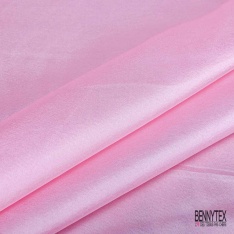 Coupon 3m satin polyester touché soie fin uni rose nude