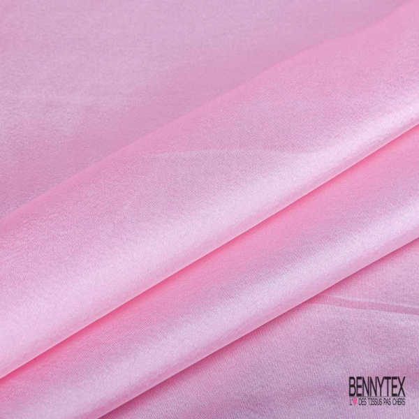 Coupon 3m satin polyester touché soie fin uni candy
