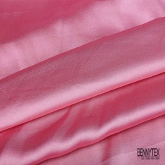 Coupon 3m satin polyester touché soie fin uni candy