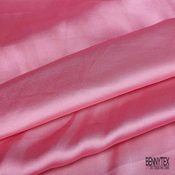 Coupon 3m satin polyester touché soie fin uni bisque de homard