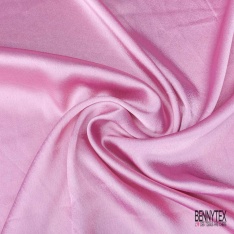 Coupon 3m satin polyester touché soie fin uni bisque de homard
