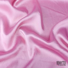 Coupon 3m satin polyester touché soie fin uni bisque de homard