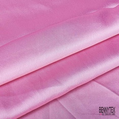 Coupon 3m satin polyester touché soie fin uni bisque de homard