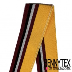 Bande bord cote bande gris moyen blanc optique lurex argent fond noir