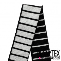 Bande bord cote bande noir bordeaux lurex argent fond jaune or