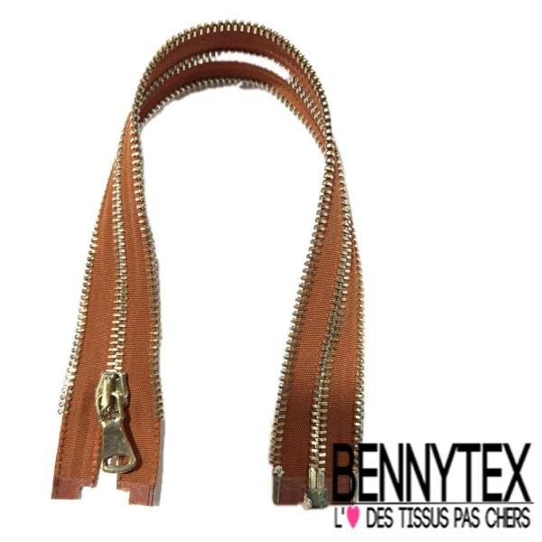 Zip séparable maille bagage or 29 cm uni camel séparable