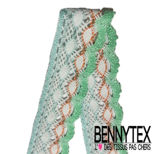 3m galon guipure festonné fushia vert émeraude lagon jaune or