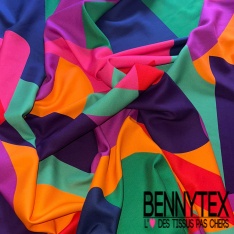 Fibranne twill viscose imprimé digital floral cachemire noir rouge fond crème