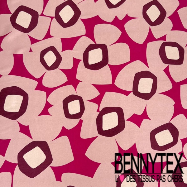 Satin viscose fin imprimé digital floral cachemire fond pétrole profond