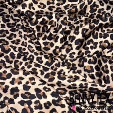 Satin viscose grand imprimé digital abstrait kaki givré noir