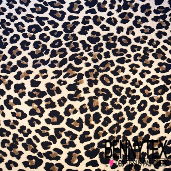 Satin viscose grand imprimé digital abstrait kaki givré noir