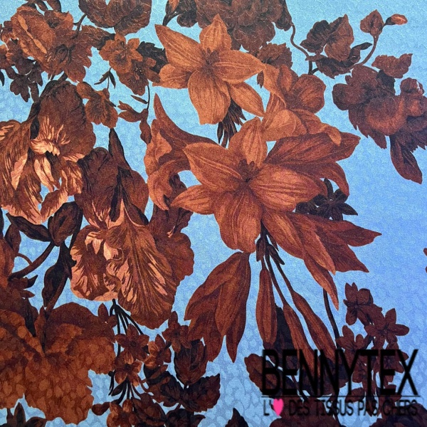 Fibranne viscose satinée imprimé digital pois blanc discret fond jacquard pois ton sur ton bleu nuit