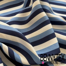 Satin viscose imprimé digital floral cachemire aiguille de pin beige fond blanc cassé