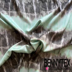 Satin viscose imprimé digital rayure verticale framboise rose blanc cassé