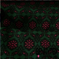 Satin viscose imprimé digital tie and die noir vert d'eau blanc discret