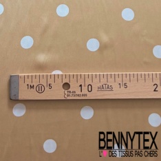 Satinette polyester motif pois blanc fond bordeaux