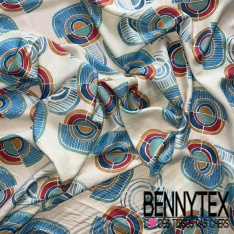 Fibranne viscose imprimé cachemire multicolore