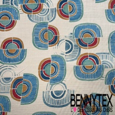 Fibranne viscose imprimé cachemire multicolore