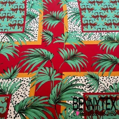 Satinette polyester motif gros pois blanc fond or clair