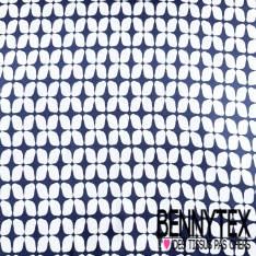 Satinette polyester motif panneau nature tropicale fond rouge