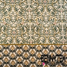 Fibranne viscose simple base grand imprimé cachemire fond bleu nuit