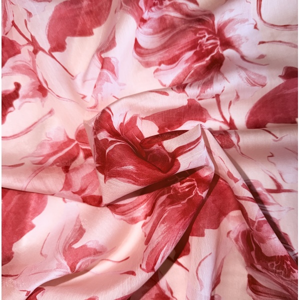 voile polyamide viscose floral