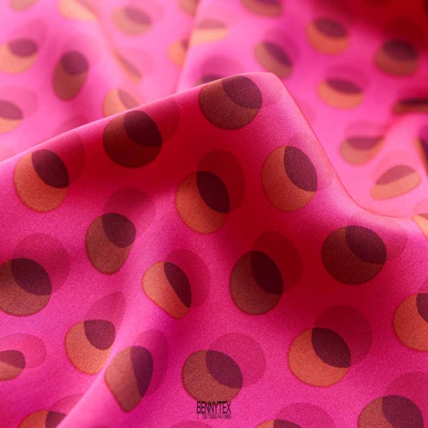 satin polyester fluide de luxe fushia pale