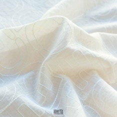 voile de coton lin et lettre leger facon lin blanc cassé